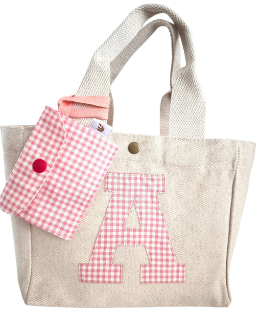 Mini Tote your initials - Pink